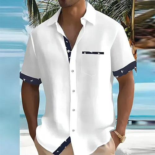 Breathable Camp Shirt with Contrast Trim