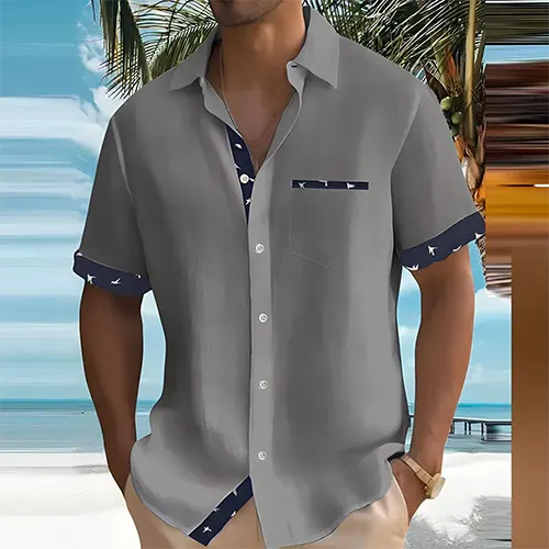 Breathable Camp Shirt with Contrast Trim