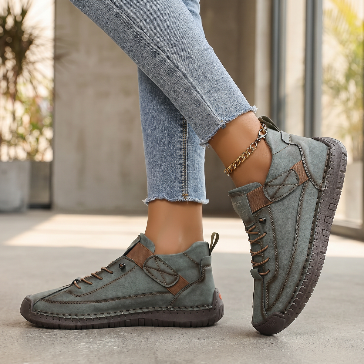 Breathable Fabric Women's Sneakers | Comfortable Laceless Walking Shoes