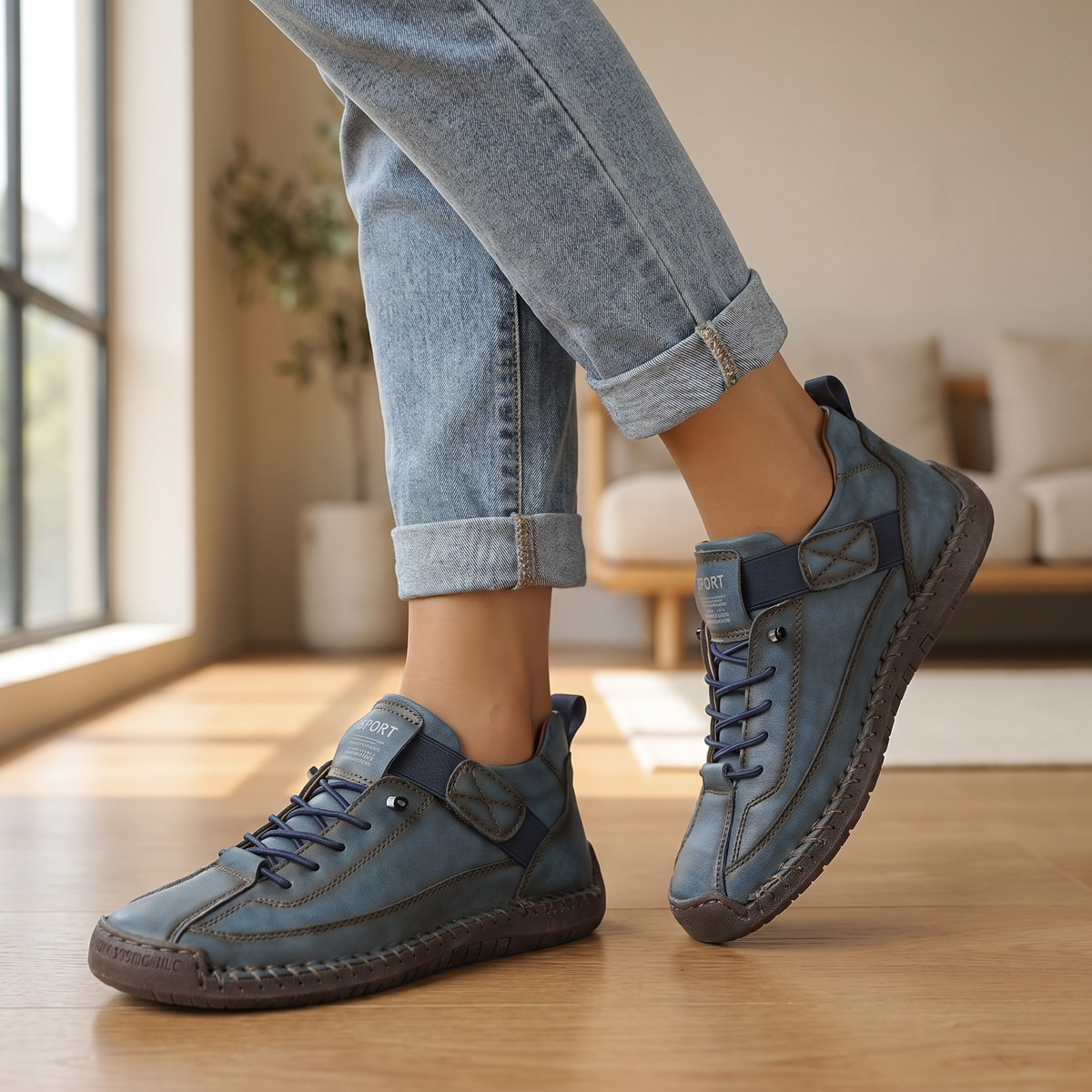 Breathable Fabric Women's Sneakers | Comfortable Laceless Walking Shoes