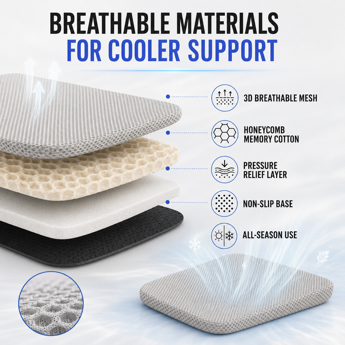 Breathable Honeycomb Seat Cushion