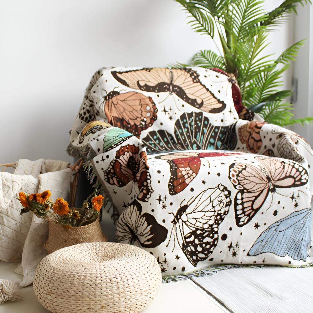 Butterfly Garden Throw Blanket