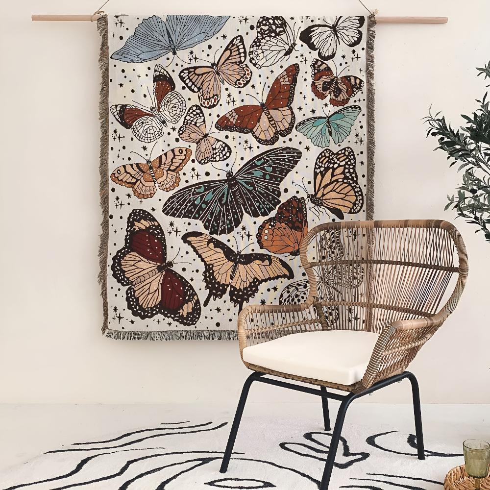 Butterfly Garden Throw Blanket