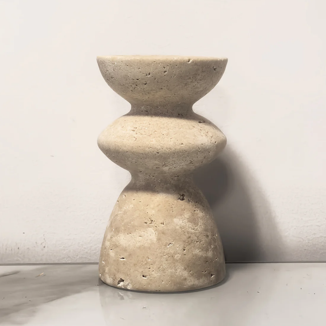 Candle Holder Set - Natural Stone Candlesticks