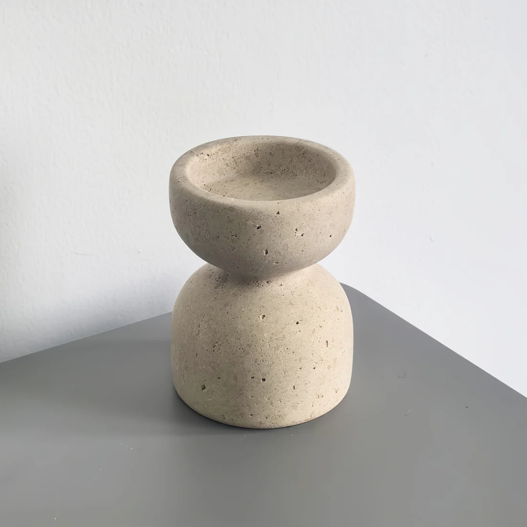 Candle Holder Set - Natural Stone Candlesticks