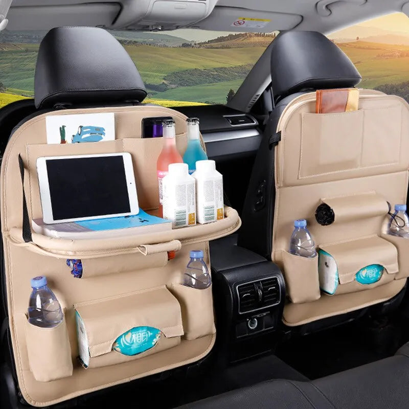 Car Backseat Organizer with Foldable Tray Table