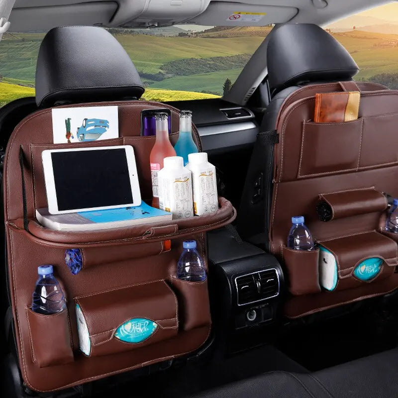 Car Backseat Organizer with Foldable Tray Table