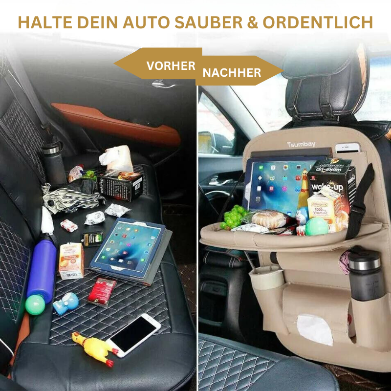 Car Backseat Organizer with Foldable Tray Table