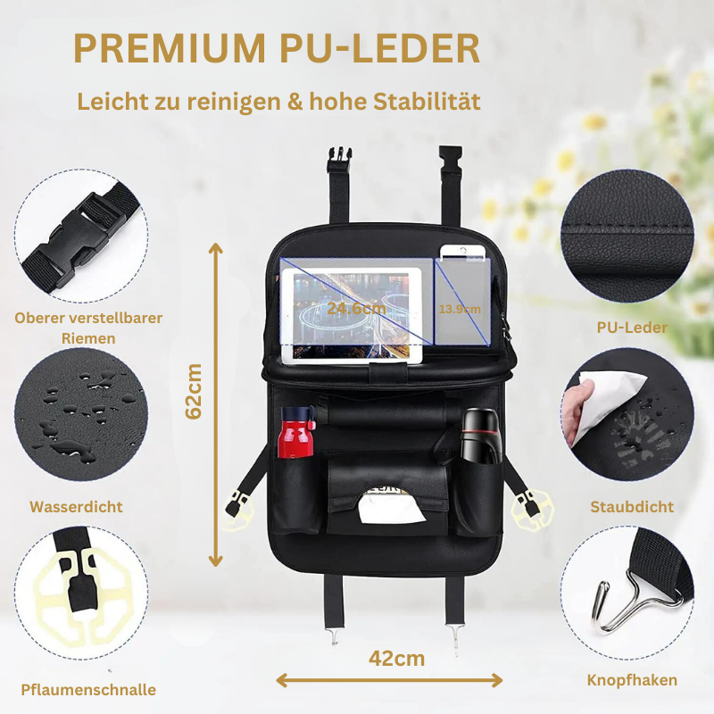 Car Backseat Organizer with Foldable Tray Table