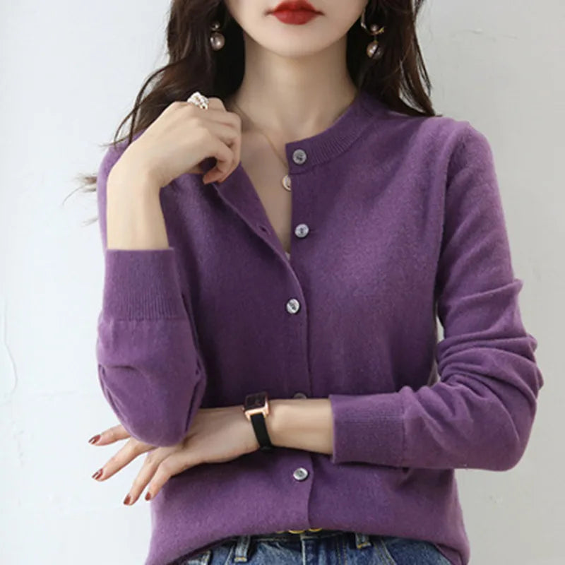 Cashmere Cardigan Soft Knit for Spring and Autumn
