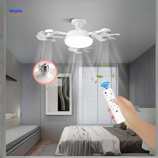 Ceiling Fan with Light | LED, E27 Socket & Stylish Ceiling Design