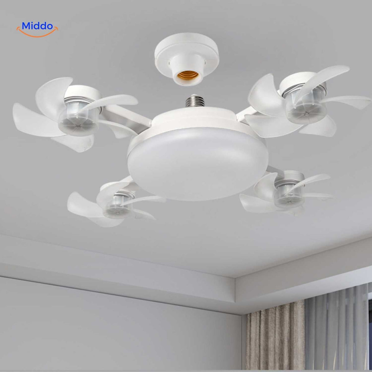 Ceiling Fan with Light | LED, E27 Socket & Stylish Ceiling Design