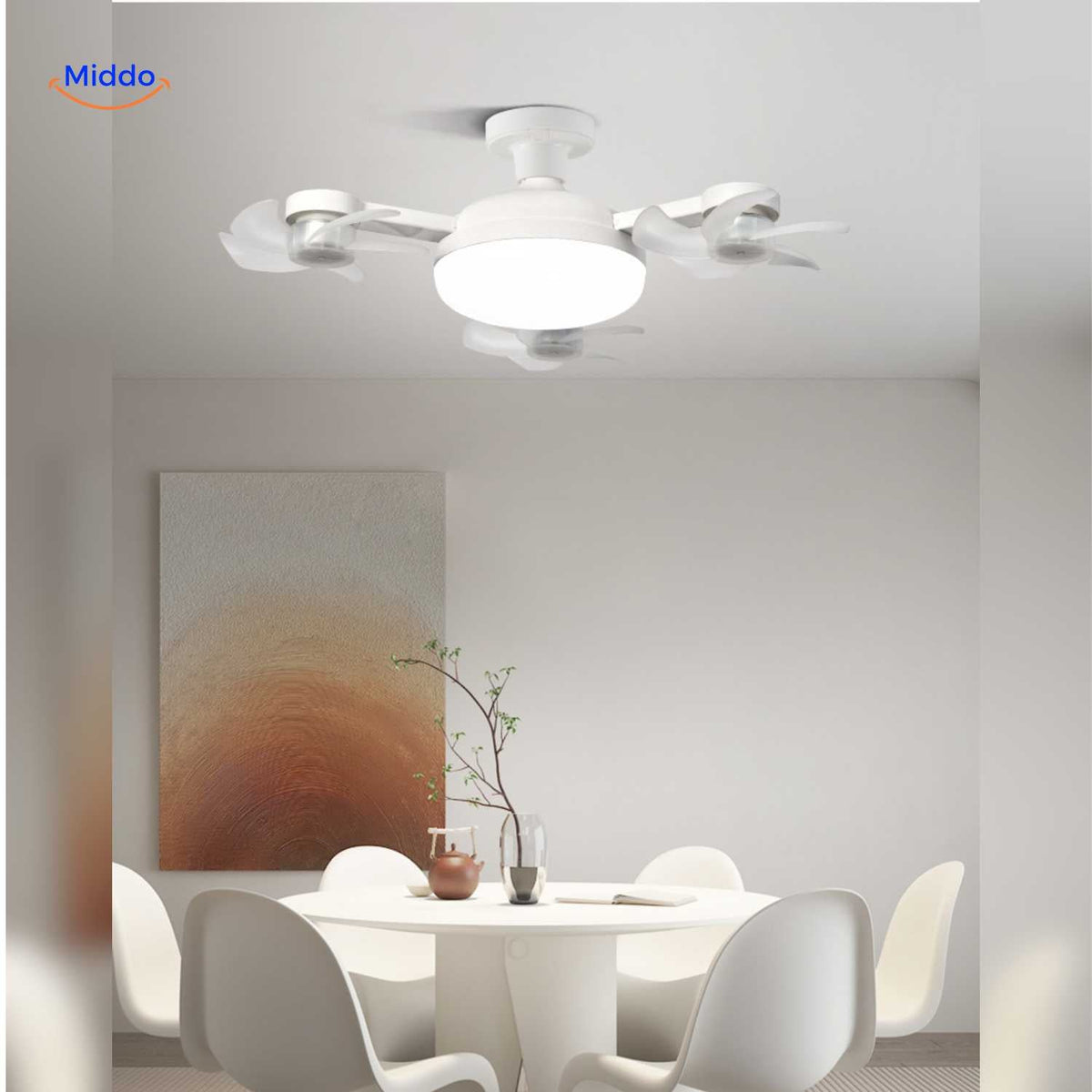Ceiling Fan with Light | LED, E27 Socket & Stylish Ceiling Design