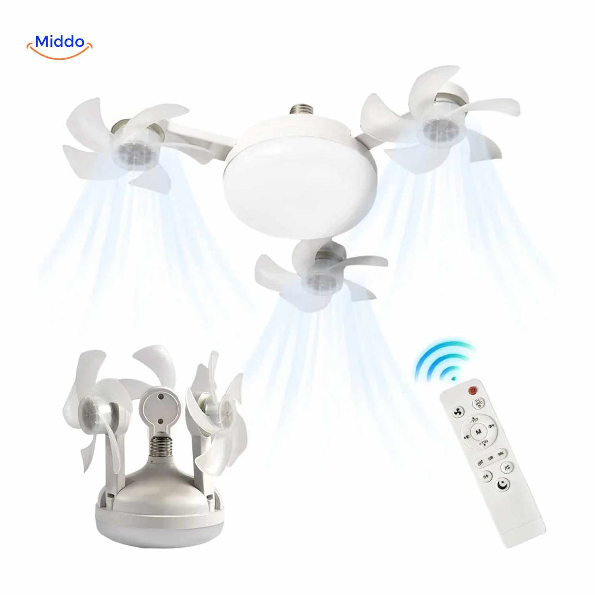 Ceiling Fan with Light | LED, E27 Socket & Stylish Ceiling Design