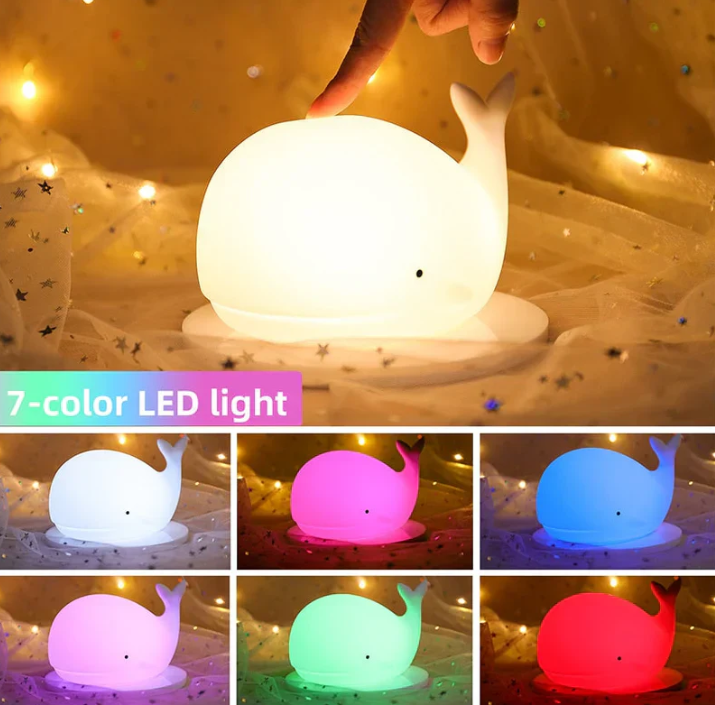 Charming Color-Changing Whale Night Light - Magical Atmosphere