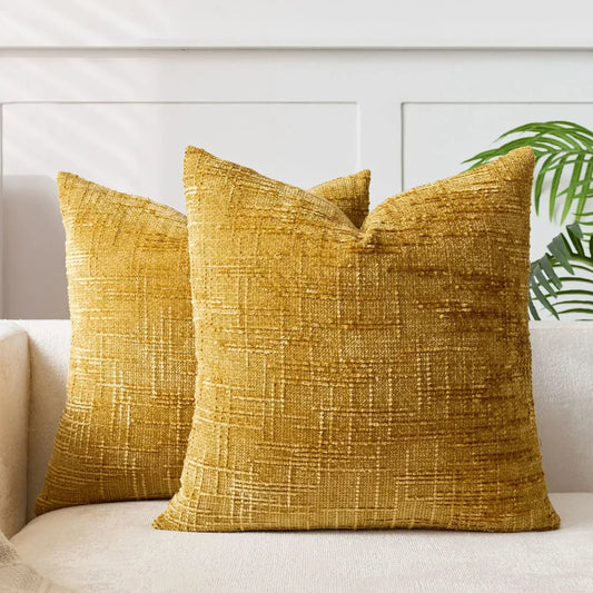 Chenille Sofa Cushion Cover - Soft Solid-Colour Finish | Elegant Decoration for Living Room and Bedroom