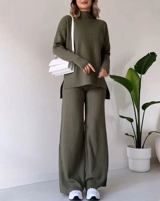 Chic Casual Two-Piece Set with Slit