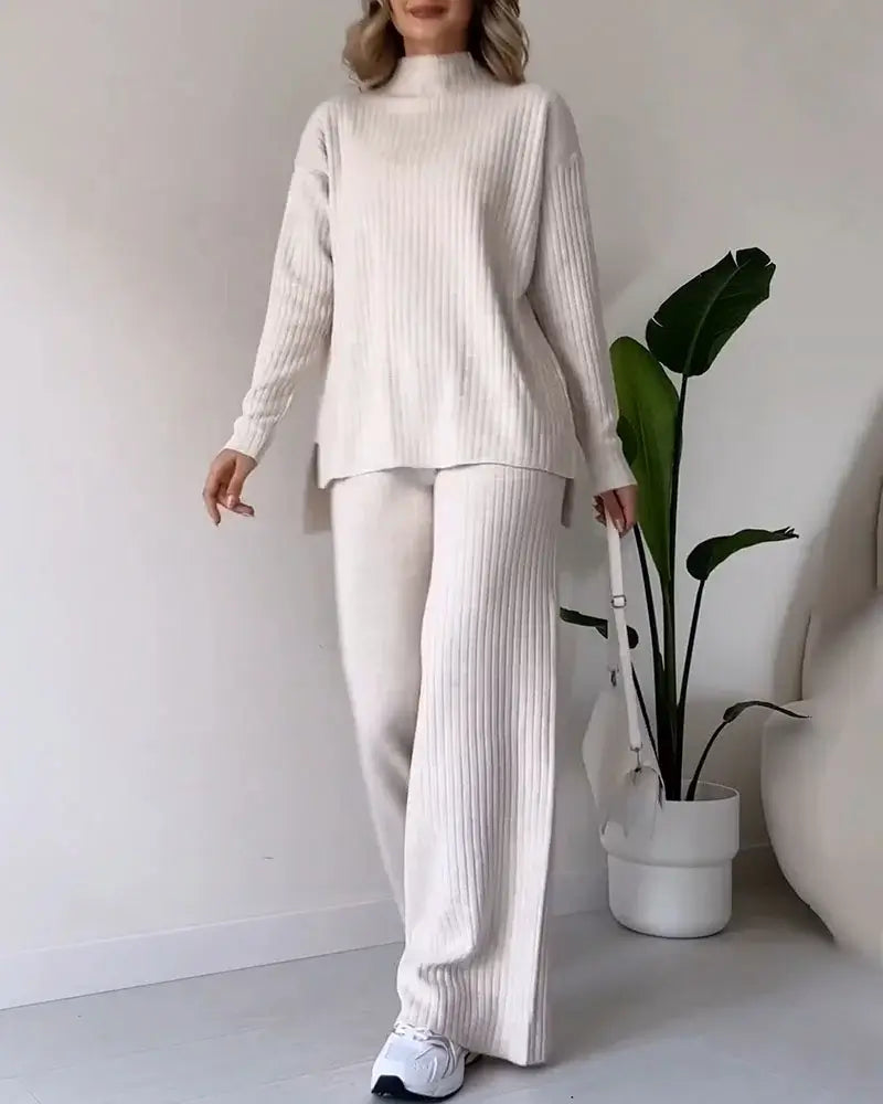 Chic Casual Two-Piece Set with Slit
