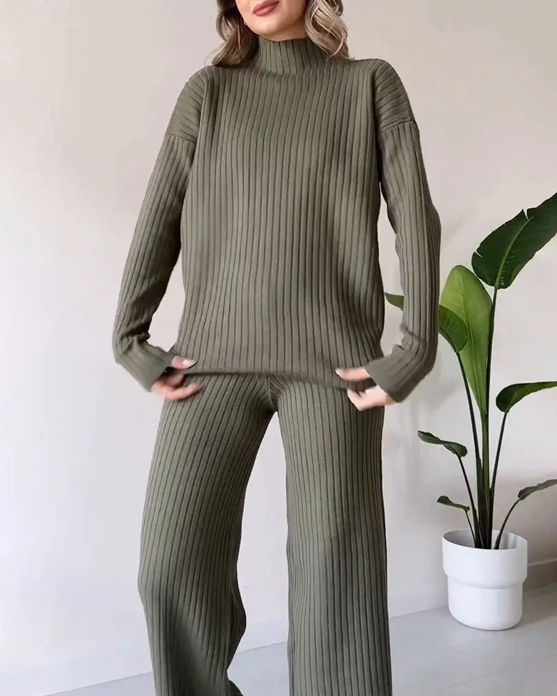 Chic Casual Two-Piece Set with Slit