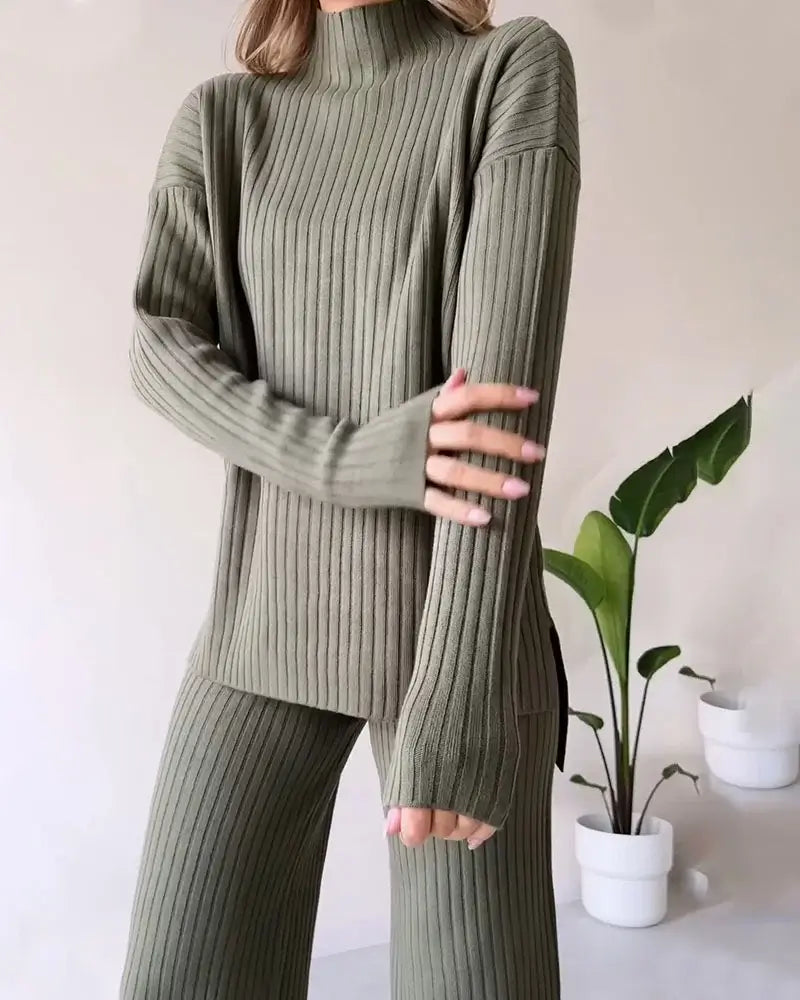 Chic Casual Two-Piece Set with Slit