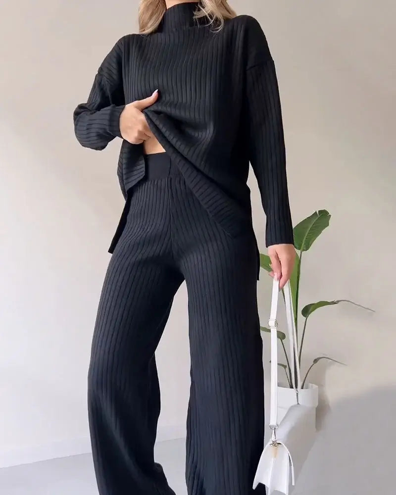 Chic Casual Two-Piece Set with Slit