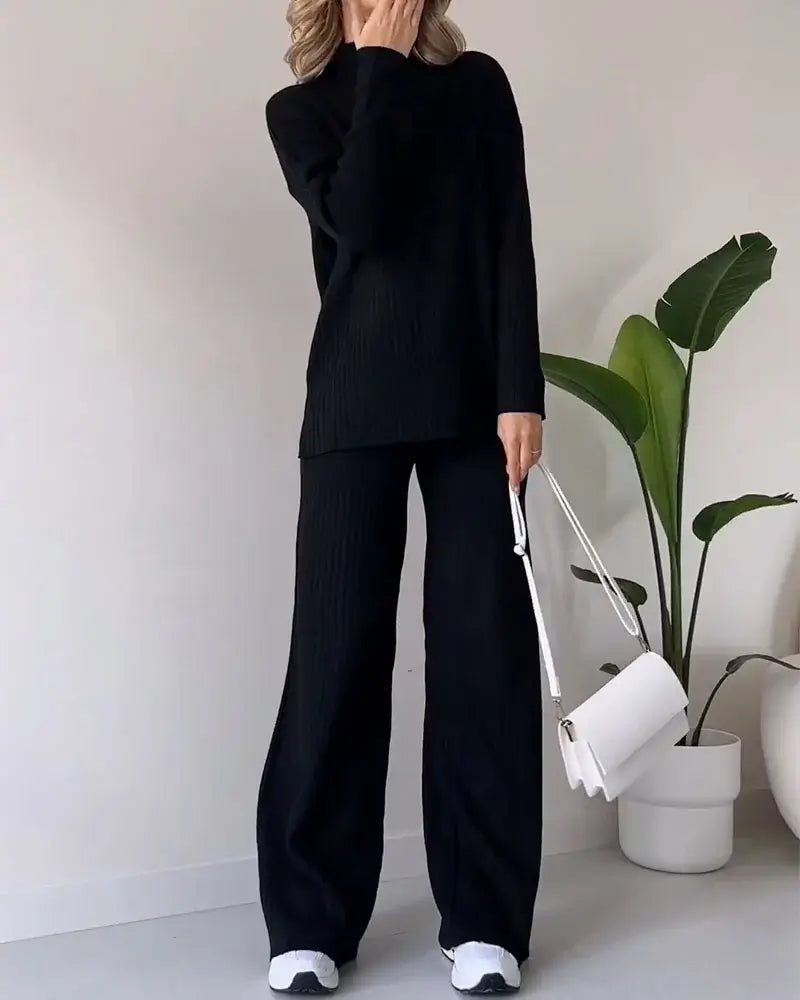Chic Casual Two-Piece Set with Slit