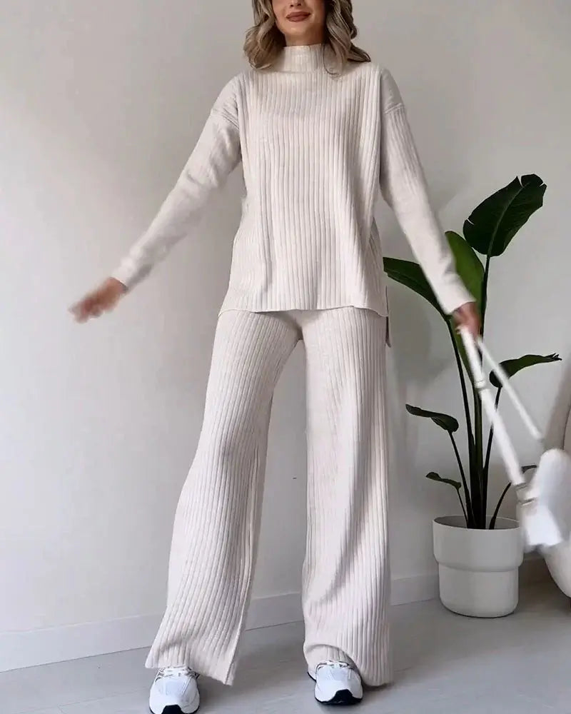 Chic Casual Two-Piece Set with Slit