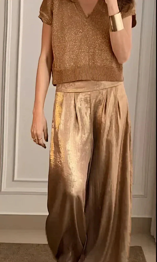 Chic Gold Two-Piece Set