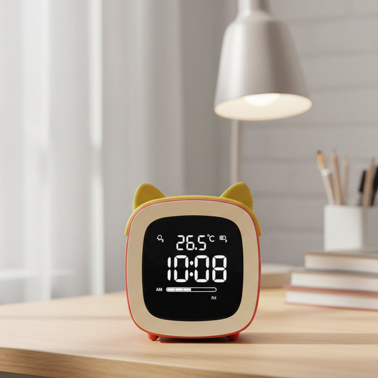 Children's Alarm Clock with Night Light and Cute Animal Design
