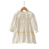 Children's Long-Sleeve Dress with Lace Collar – Vintage Charm