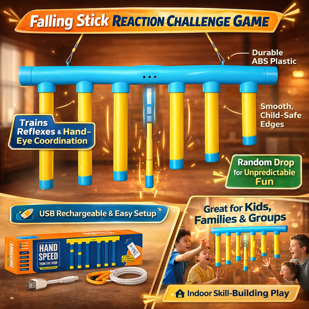 Children's Reflex Game and Falling Stick Reaction Trainer