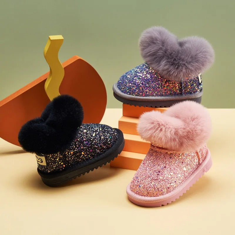 Children's Warm Plush Snow Boots with Soft Sole