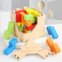 Children's Wooden 3D Tetris Cube Puzzle