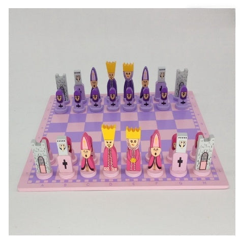 Children's Wooden Chess Set with Educational Strategy Game