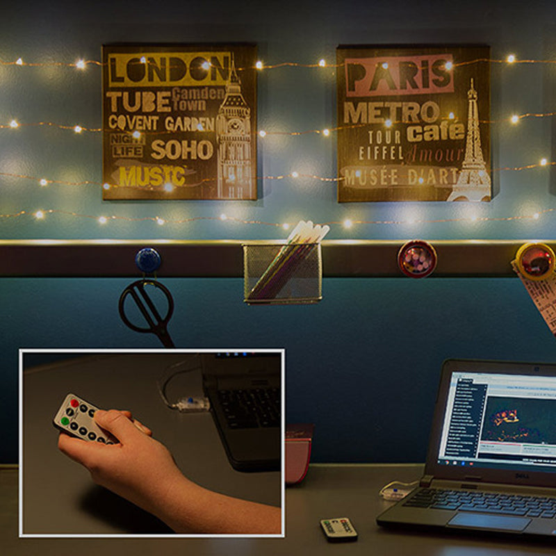Christmas Copper Wire String Lights with USB Remote Control