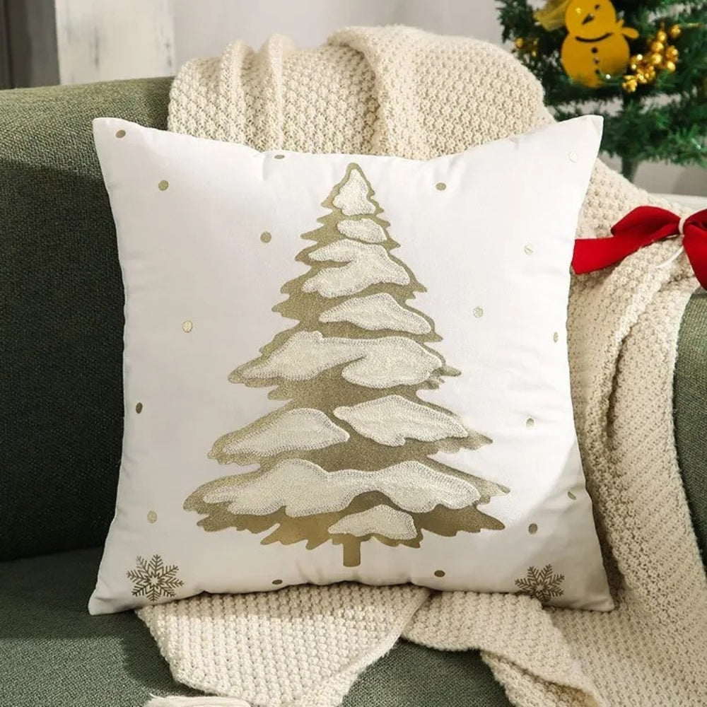 Christmas Tree Velvet Decorative Cushion Cover