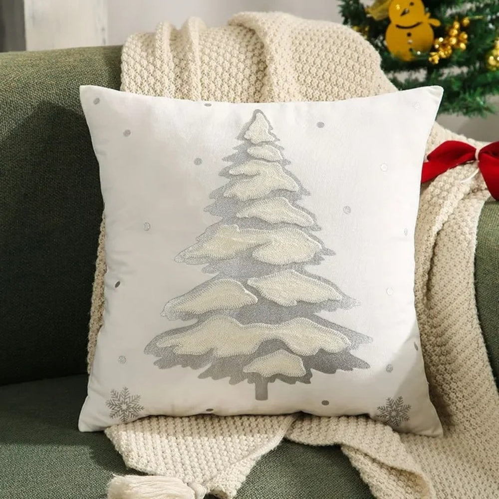 Christmas Tree Velvet Decorative Cushion Cover