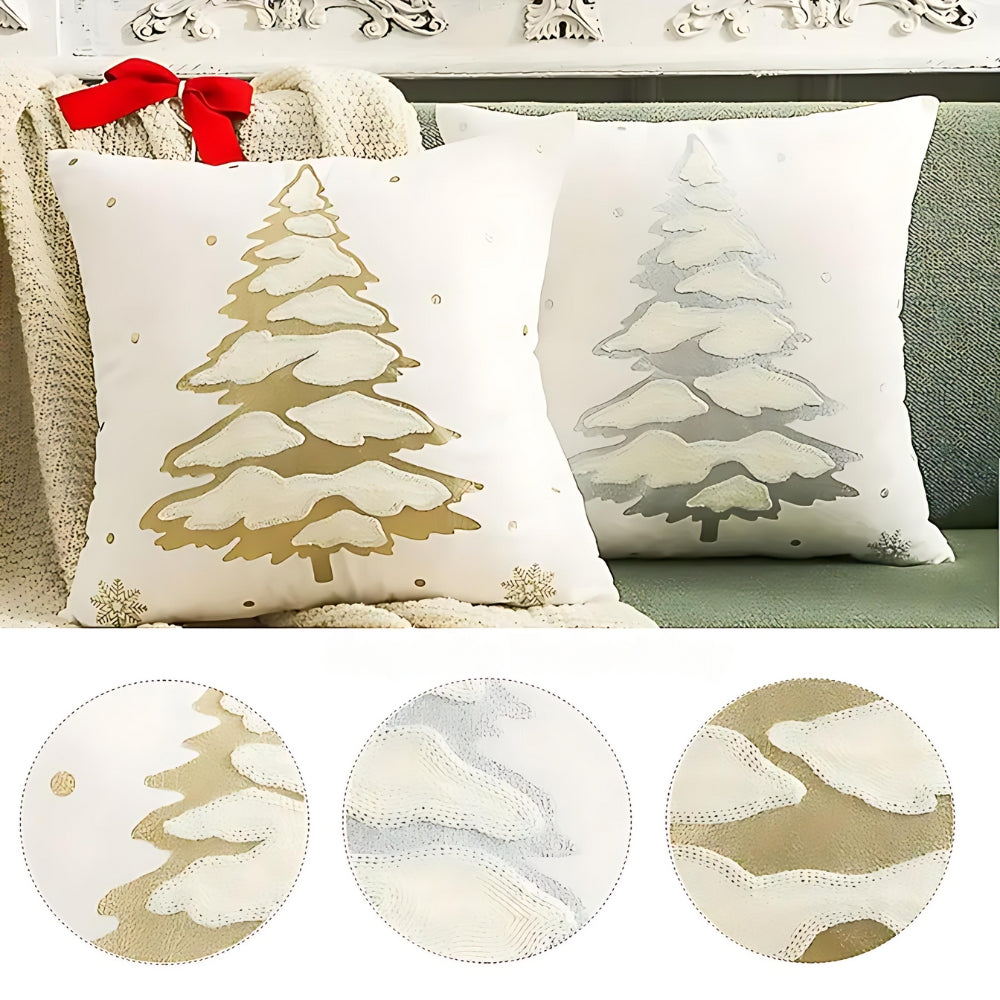 Christmas Tree Velvet Decorative Cushion Cover