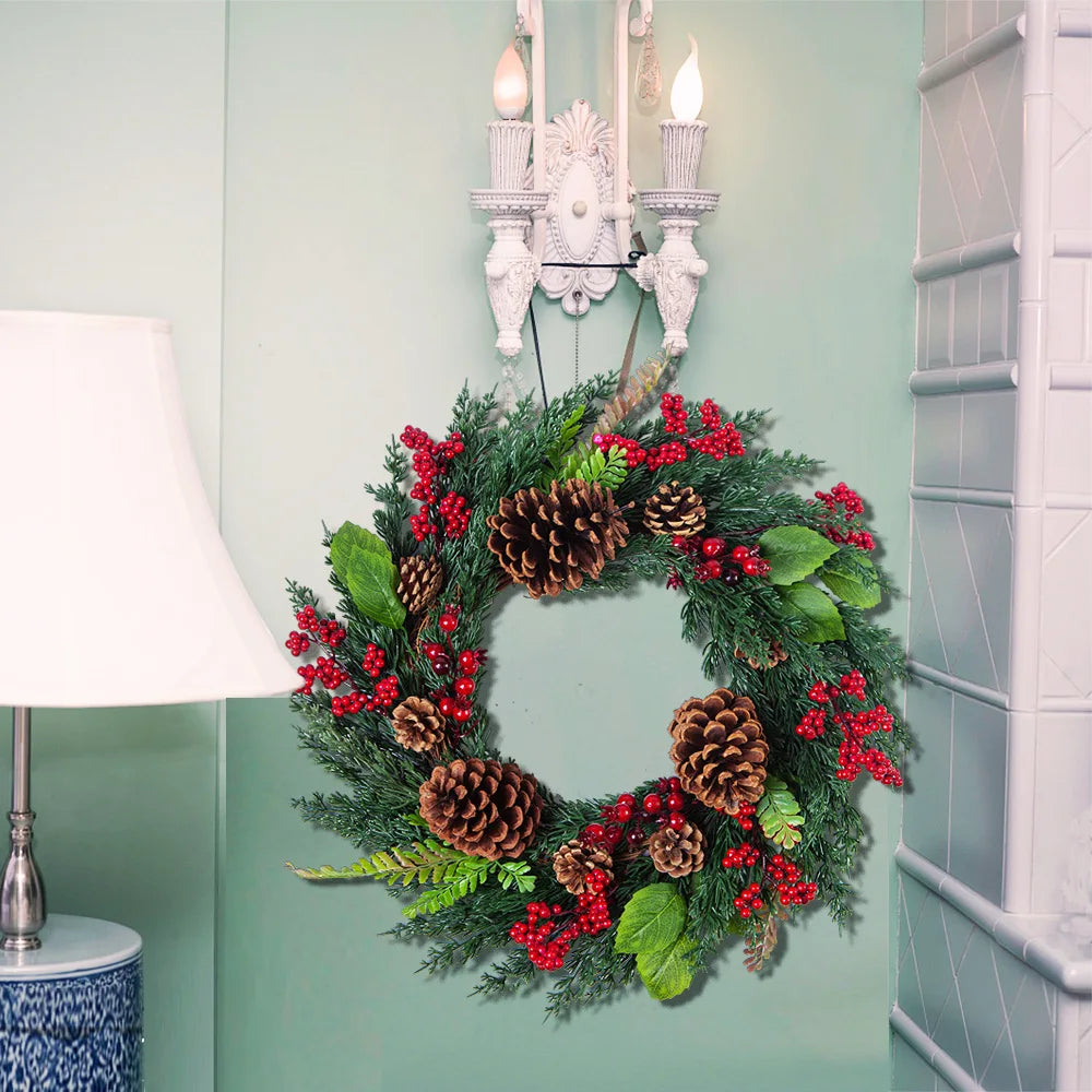 Christmas Wreath with Red Berries