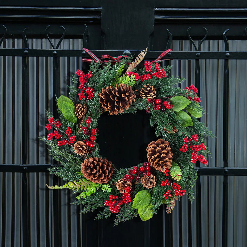Christmas Wreath with Red Berries