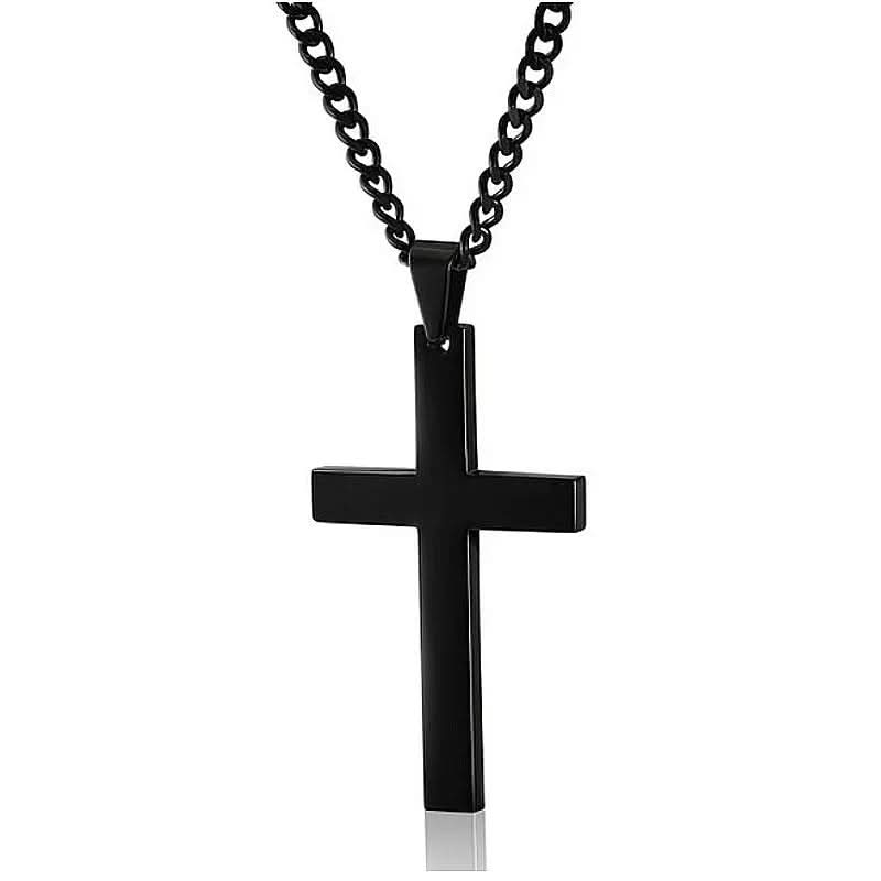 Classic Men's Necklace with Stainless Steel Cross Pendant