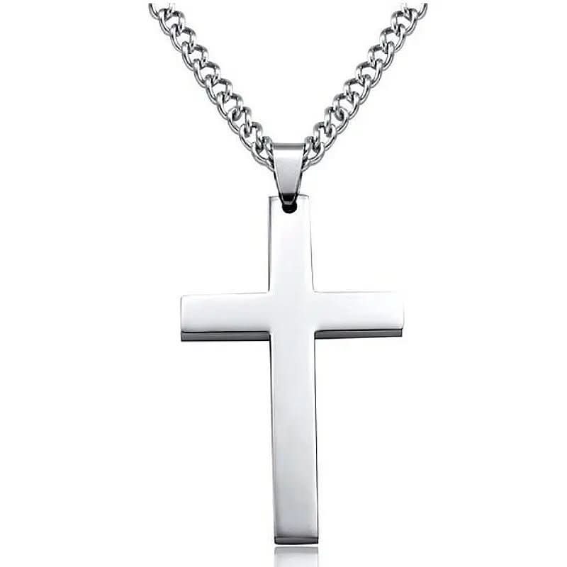 Classic Men's Necklace with Stainless Steel Cross Pendant