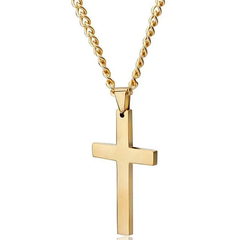 Classic Men's Necklace with Stainless Steel Cross Pendant