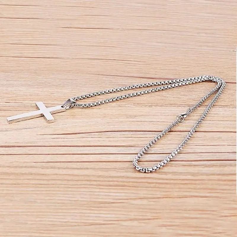 Classic Men's Necklace with Stainless Steel Cross Pendant