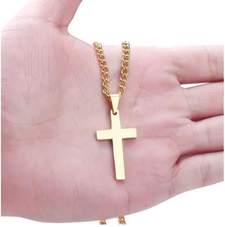 Classic Men's Necklace with Stainless Steel Cross Pendant