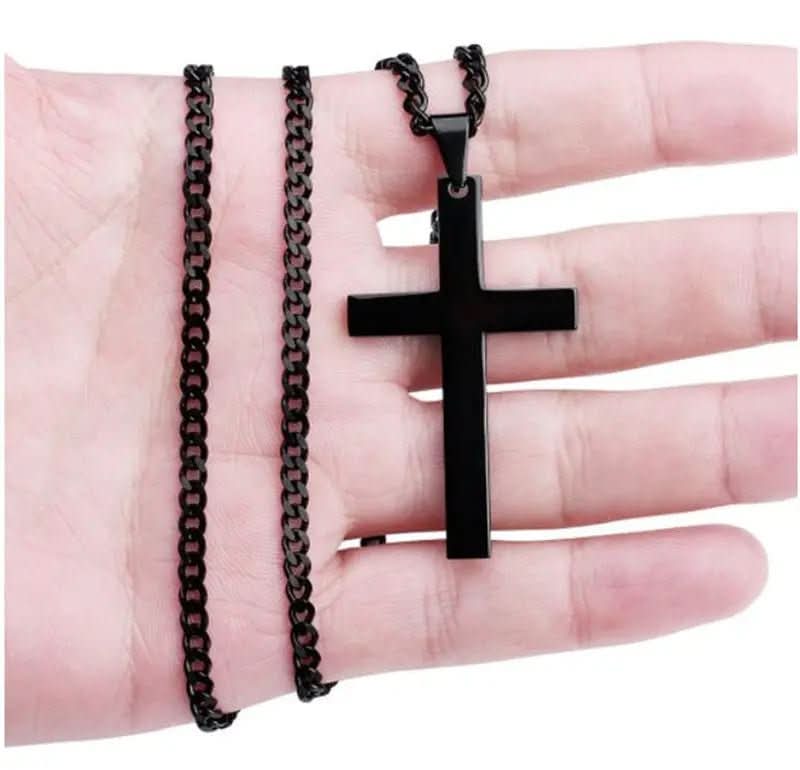 Classic Men's Necklace with Stainless Steel Cross Pendant