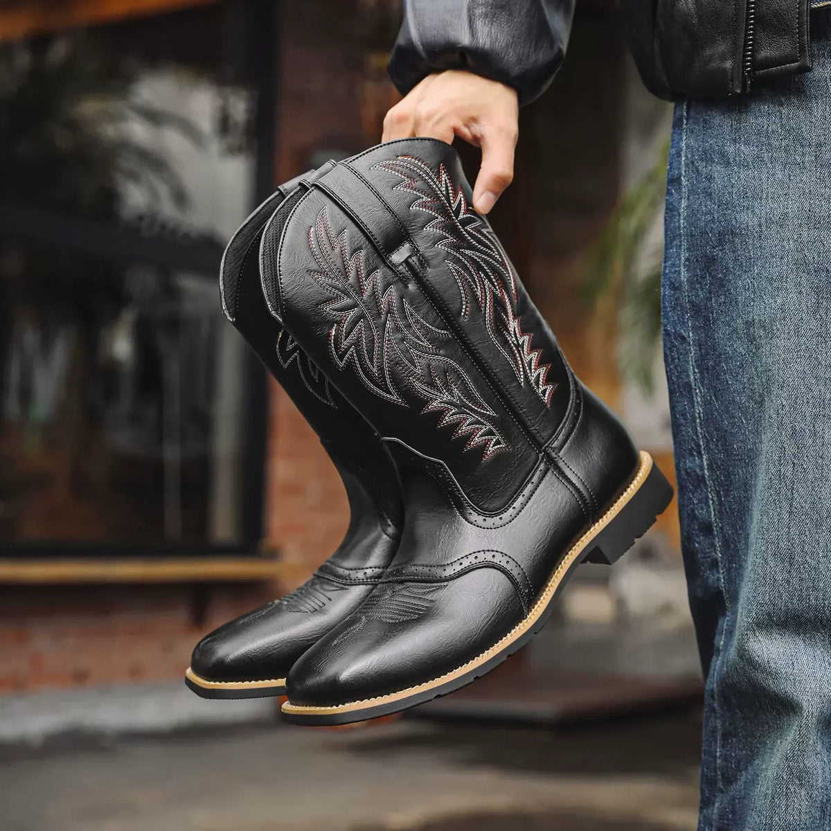 Classic Men's Western Dark Brown Cowboy Boots