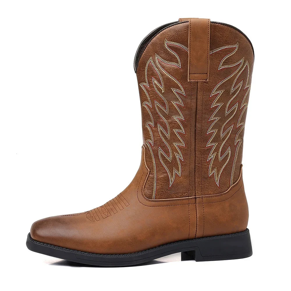 Classic Men's Western Dark Brown Cowboy Boots