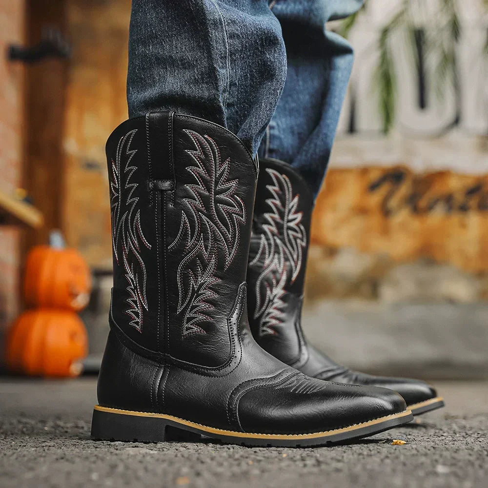 Classic Men's Western Dark Brown Cowboy Boots