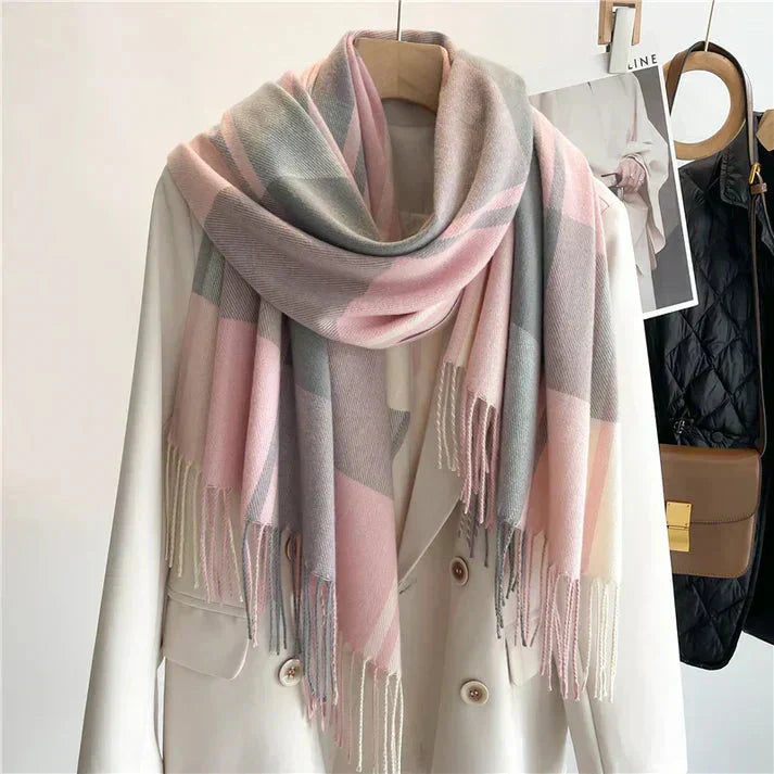 Classic Plaid Cashmere Wool Scarf
